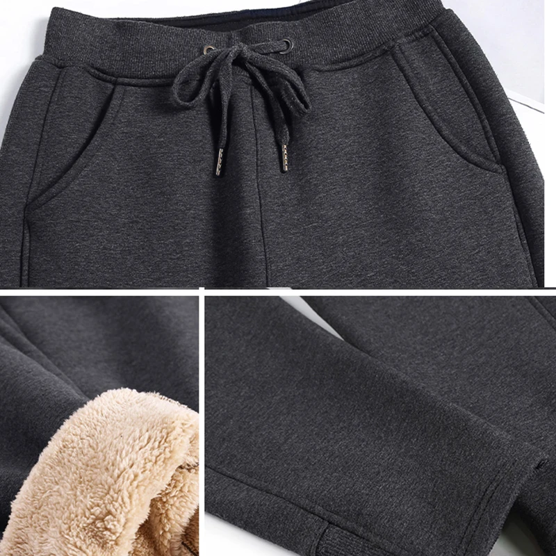 High Waist Drawstring Lamb Harem Pants Women Warm Thick Winter Trousers Casual Stretch Sweatpants Loose Velvet Jogger Pants 2XL