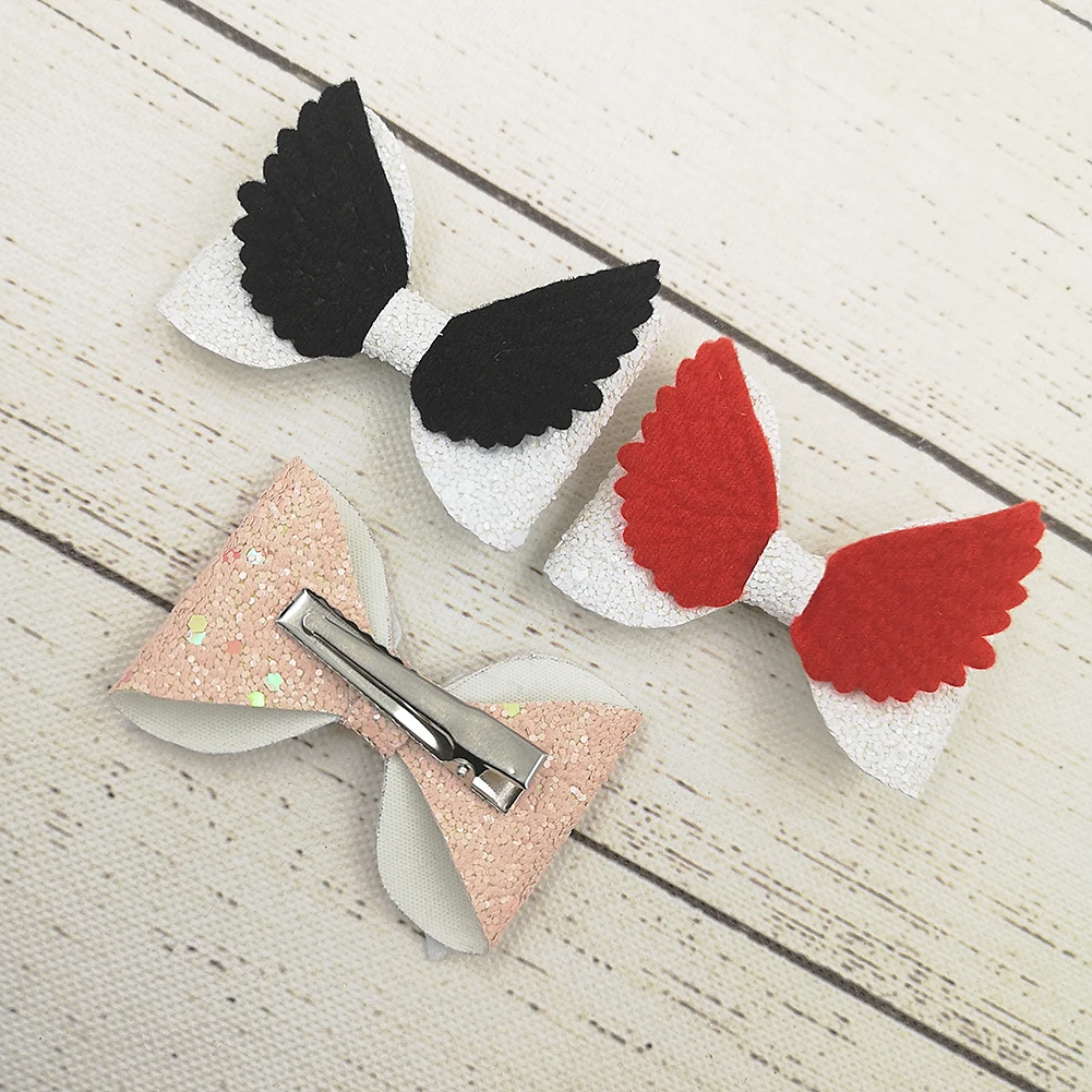 Lovely Glitter Hair Pins Baby Girls Hair Accessories Angel Wing Princess Headdress Korean Barrette Hairpin Cute Kids Hair Clip