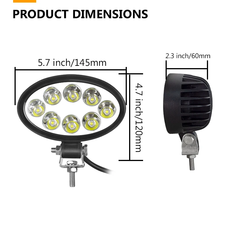 2-10x24W 5.5inch Led Work Light Spot Round Driving fog Headlights Lamp SUV Tractor Offroad Boat Car 4x4 ATV truck