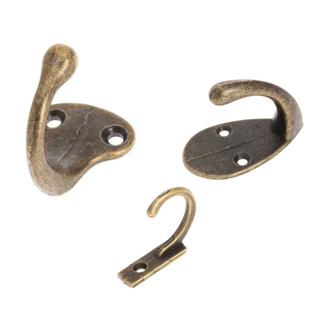 5Pcs/set Hook Antique Bronze Brass Drip shape Hangers Retro Alloy Wall Hat Coat  Clothes Towel