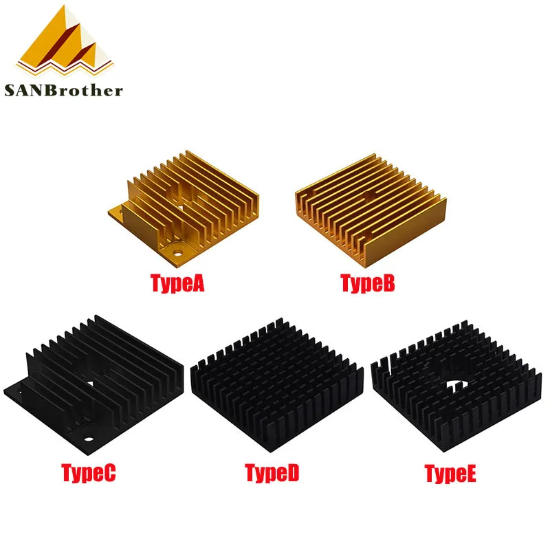 

3D Printer Aluminum Motor Heatsink Black Gold Radiator 40 x 40 x 10mm for 42 stepper motor MK7/MK8 Extruder Heat Sink