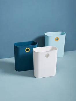 

Nordic Trash Can Home Uncovered Office Dormitory Waste Basket Practical Hangable Space Saver Waste Bin Kitchen Living RoomLA37