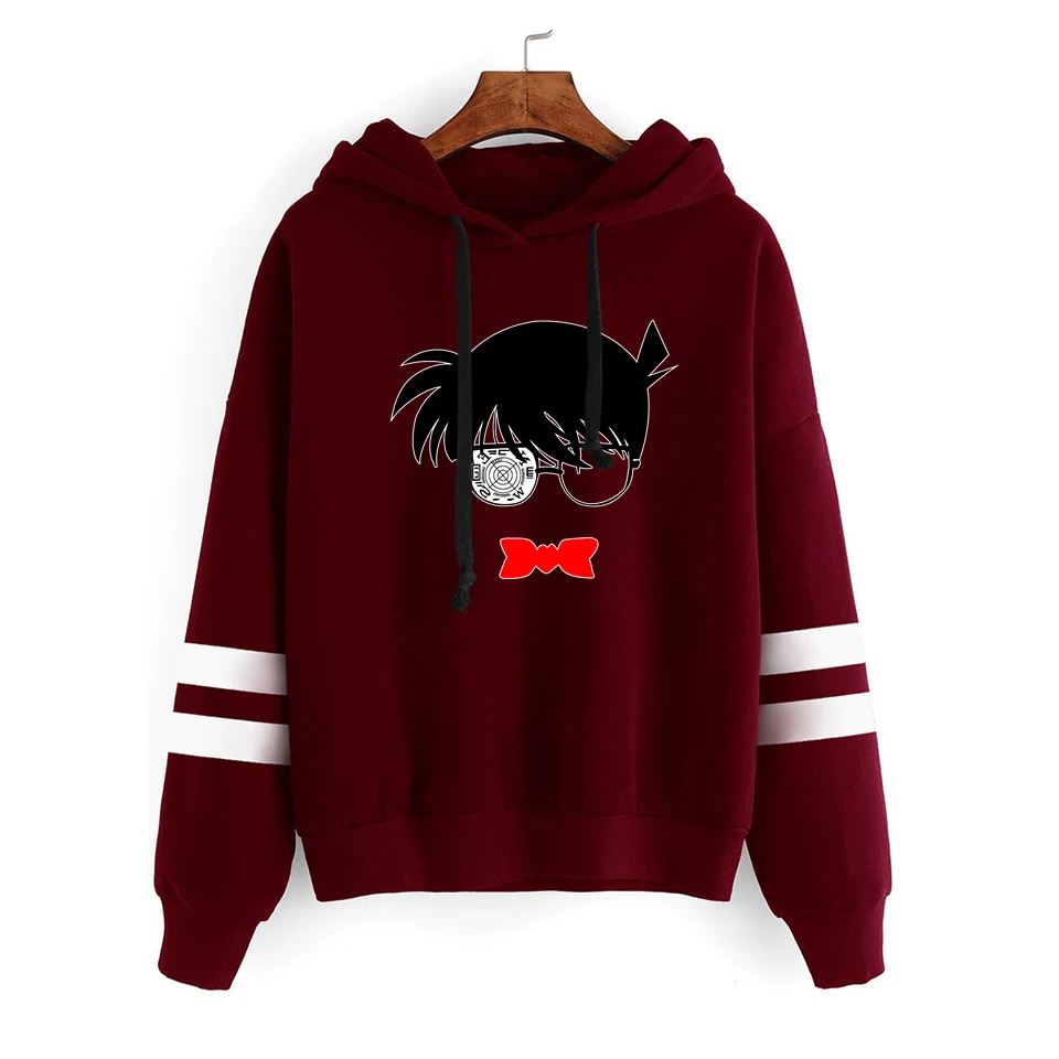 Detective Conan Fashion Print Case Closed Hoodies Outwear Sweatshirt Casual Unisex Soft Streetwear Trendy Hot sale Clothes - Цвет: Burgundy