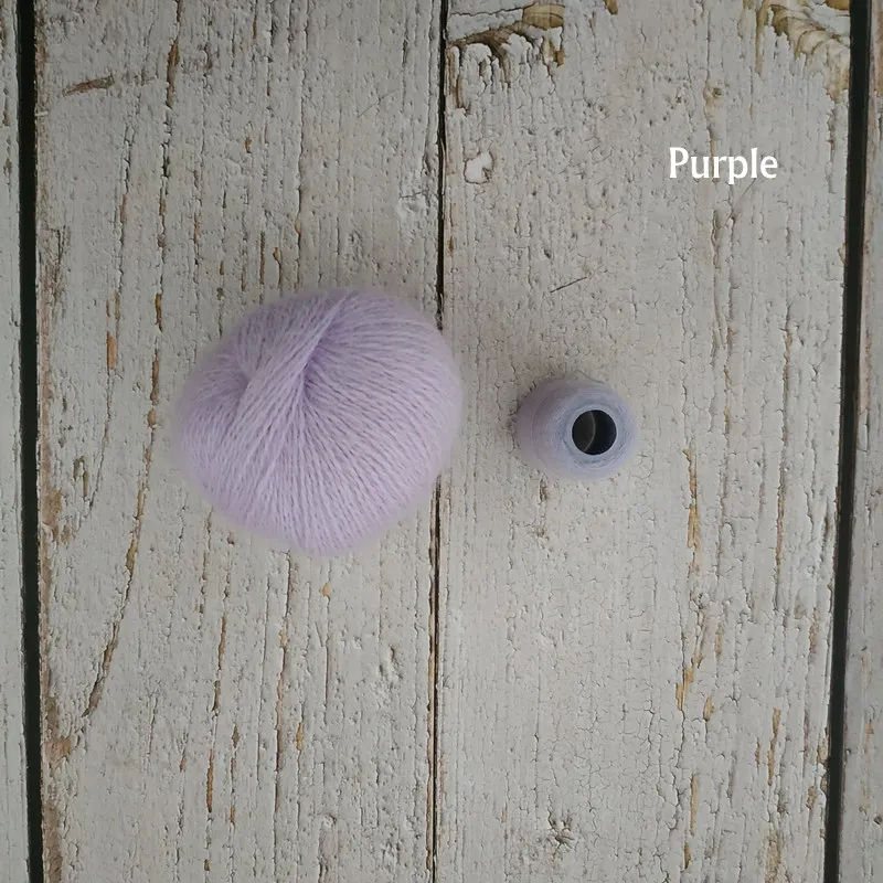 Purple Новорожденный обертывание фотографии реквизит, ручной работы пряжа с шерстью норки обертывание, ребенок фотографии реквизит - Цвет: Purple