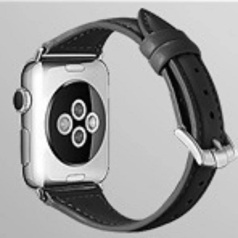 Black Ремешок из натуральной кожи для Apple Watch band 5 4 iwatch 42 мм 38 мм 44 мм 40 мм pulseira correa браслет умные часы аксессуары петля - Цвет ремешка: Black