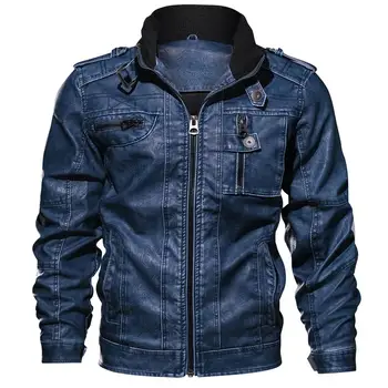 

New leather jacket men's casual coat windbreaker leather jacket