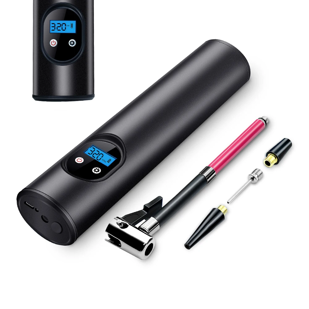 Портативный USB интерфейс воздушный компрессор надувной насос 12 В 150PSI с ЖК-дисплеем для автомобильных велосипедов шины шары кольца для плавания