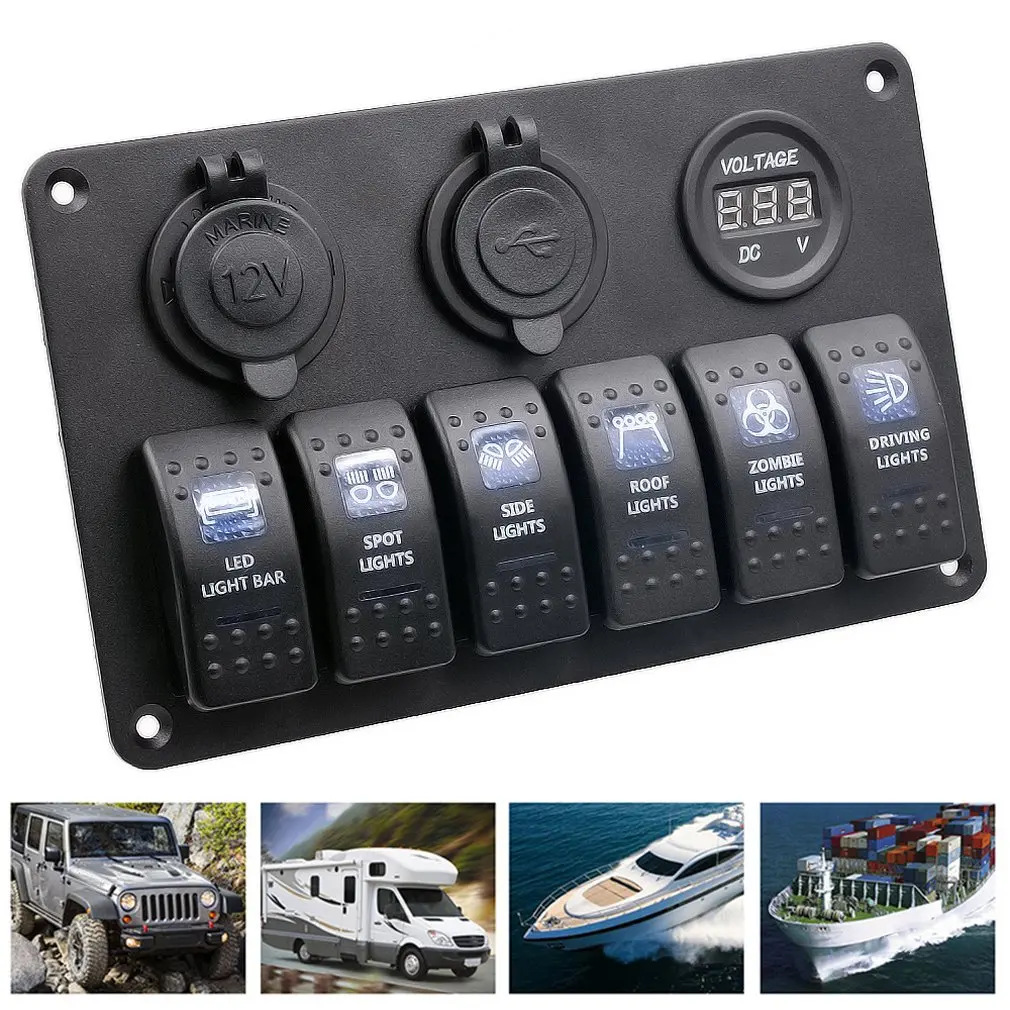 

New CS-441A1Waterproof Car Auto Boat Marine LED Rocker Switch Panel
