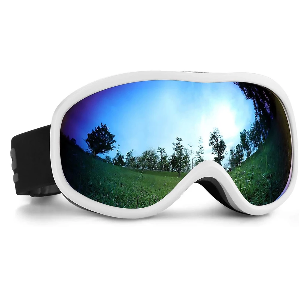 

Double Layer Blue Lens Winter Ski Goggles Anti-Fog Eyewear Snowboard Goggles UV Protection Anti Fog Snow Goggles Men Women White