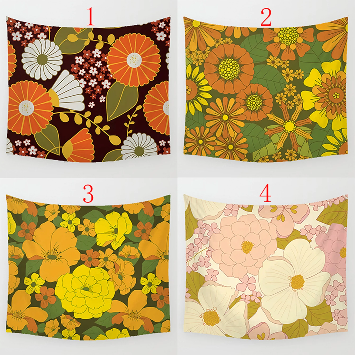 Floral Tapestry Wall Decorations for Bed Cover Beach Towel Tapestry Decorations