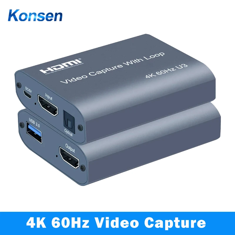 Карта захвата аудио и видео с микрофоном 4K 60 Гц USB 3 0 1080P кадров в секунду |
