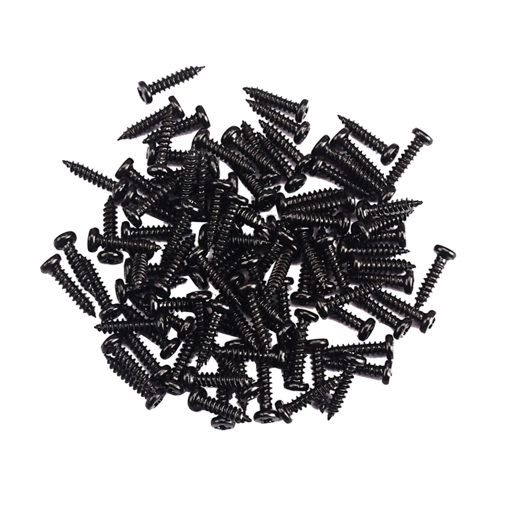 100 Pieces Iron Tuning Peg Tuner Mounting Screws for Guitar Bass Ukulele Mandolin Parts M2.2