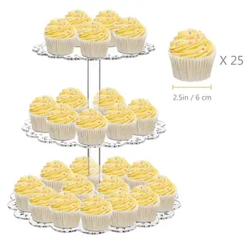 

Hemoton 3 Tiers Desserts Storage Rack Cupcakes Stand Tray Round Wedding Party Cake Tree Tower Serving Platter (Transparent)