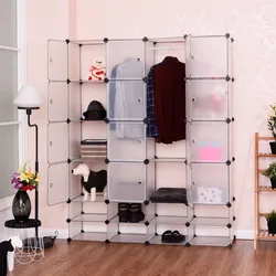 Goplus armario de ropa portátil con 8 cubos, armario de almacenamiento con 1 gancho para dormitorio, zapatos, con puertas, HW54795