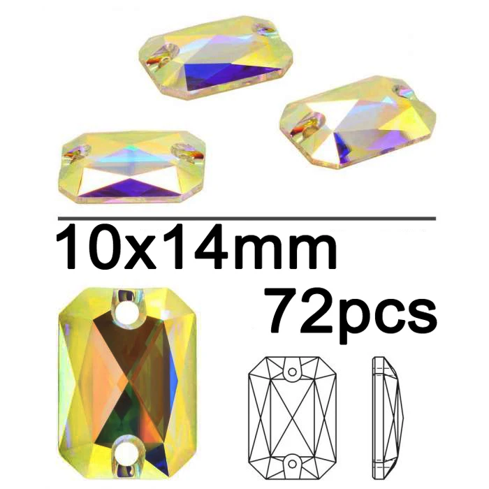 Emerald 10x14mm 72pc Новые Стразы всех форм шитья кристалл AB пришивные стразы плоские с оборота стразы кристаллы Пришивные декоративные камни для одежды Одежда - Цвет: Emerald 10x14mm 72pc