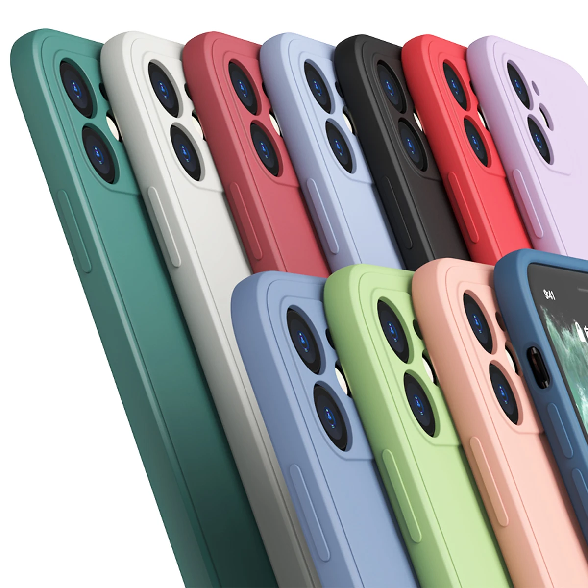 Для iPhone 12 Mini 11 Pro Max чехол SE2 SE 2020 XS XR 6 7 8 Plus Мягкий жидкий силиконовый