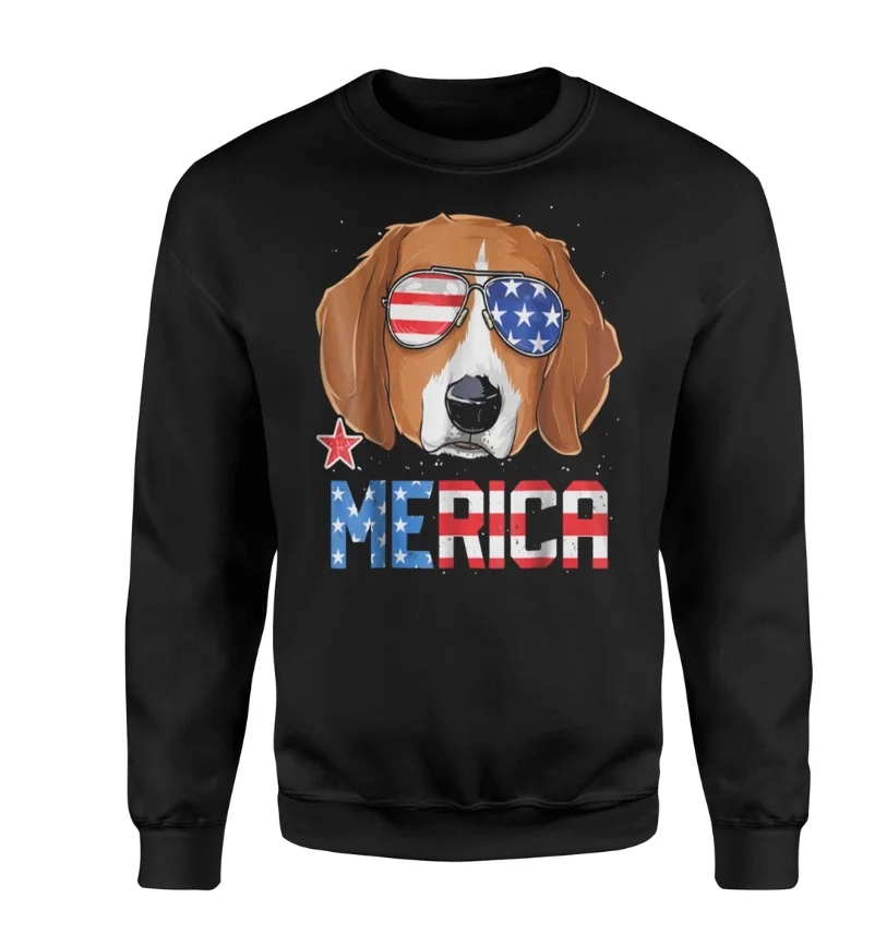 Толстовка с капюшоном Beagle Merica 4 июля с американским флагом