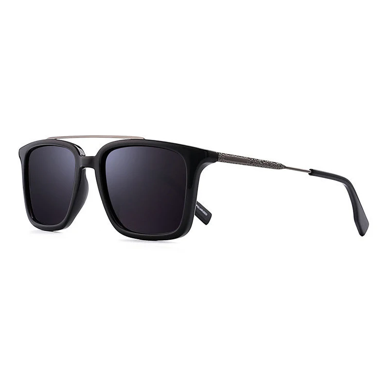 SIMPRECT, поляризационные солнцезащитные очки, мужские,, квадратные солнцезащитные очки, Ретро стиль, солнцезащитные очки для мужчин, антибликовые очки, водительские очки - Цвет линз: BLACK GUN