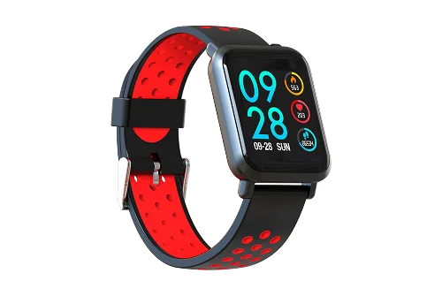 IP68 водонепроницаемый smart watch 1,3 дюймов Смарт-часы 24 часа в сутки монитор сердечного ритма Смарт gps приложение трекер умный Браслет pk q9 q8 часы - Цвет: black red