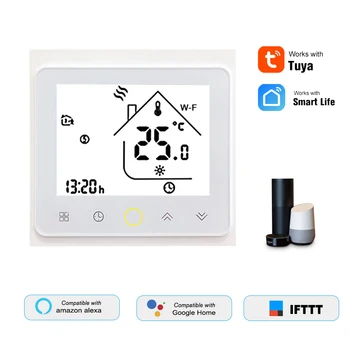 

THP1002-GCLW Water/Gas Boiler Thermostat Smart Home WiFi Digital Temperature Controller Compatible with Amazon Echo/Google Home