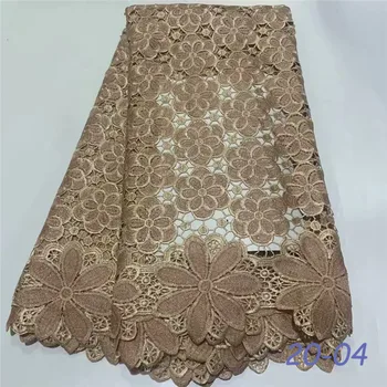

latest 2020 african cord lace net fabric flowers embroidered with rhinestones 5yards high quality african guipure lace fabric 01