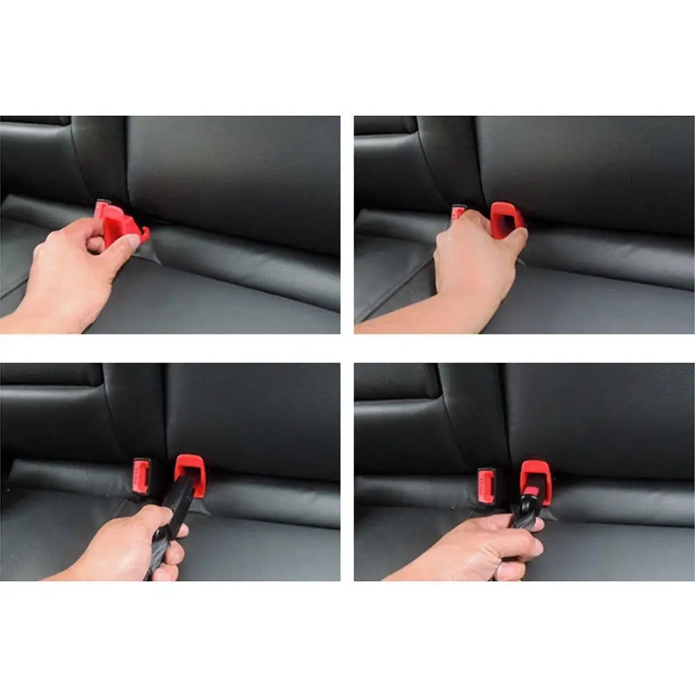 Black/Red 1 Pair Car Baby Seat ISOFIX Latch Belt Connector Plastic Guide Groove 