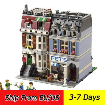 

Creator Pet Shop Supermarket 15009 2128Pcs Street View Model Building Blocks Bricks 84009 30015 99006 15037 15002 Toys