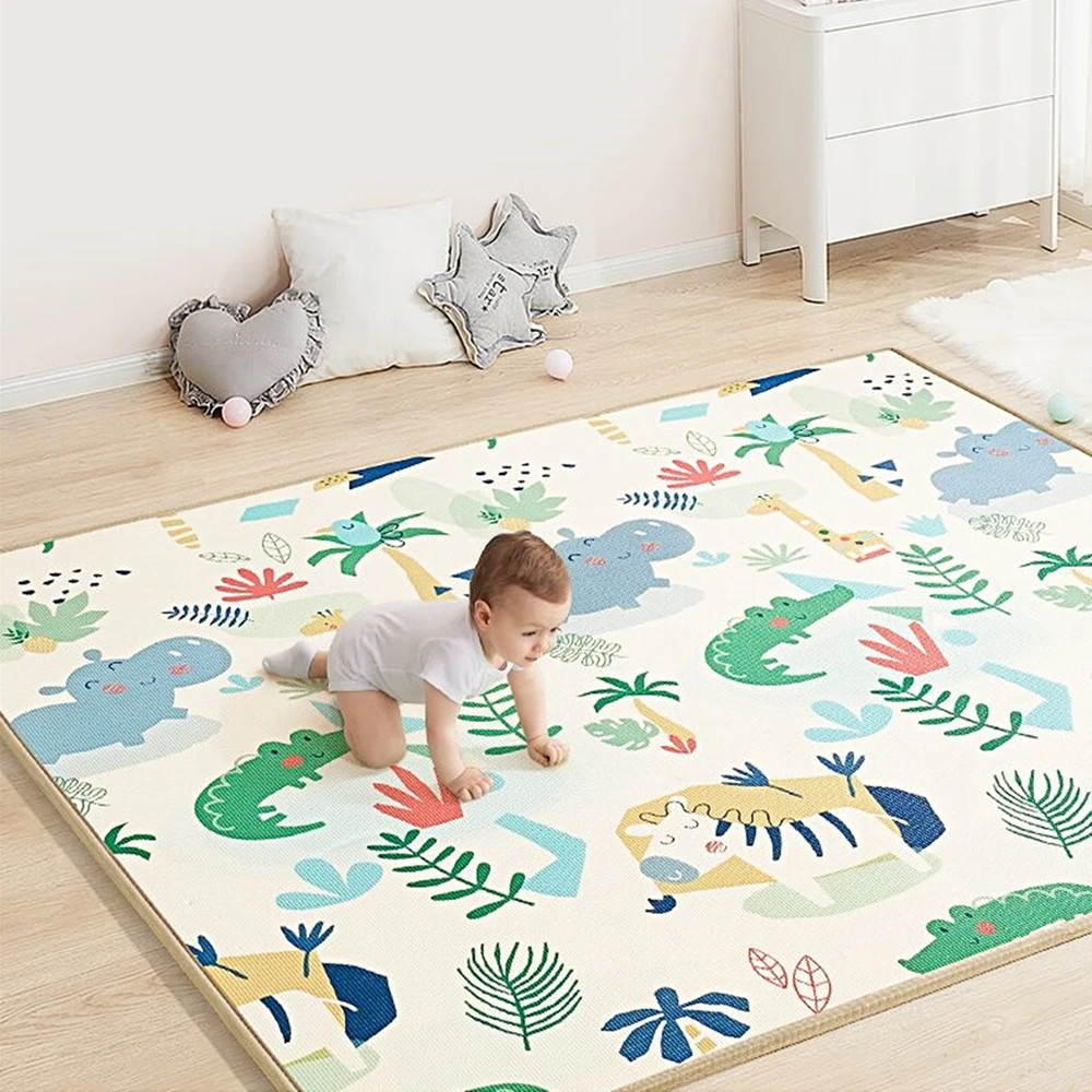 Alfombra gruesa de 1cm para juegos de bebés, tapete de desarrollo para habitación de bebé, alfombrilla plegable para gatear, regalo para bebés