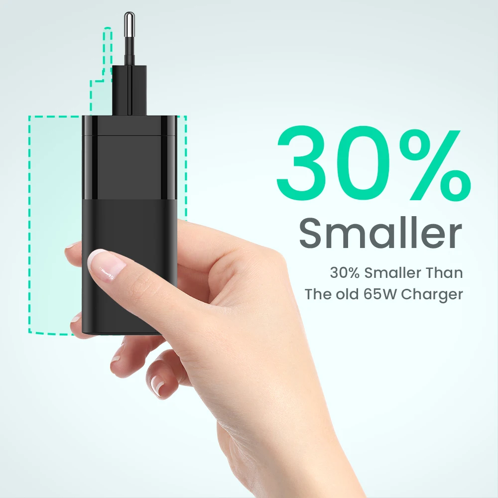 

HAWKEN 65W GaN Charger Quick Charge 4.0 3.0 Type C PD USB Charger QC 4.0 3.0 Portable Fast Charger