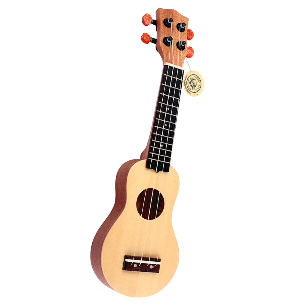 17 дюймов деревянная укулеле мини Гавайская гитара 4 струны музыкальный инструмент для любителей музыки w/сумка+ металлическая гитара