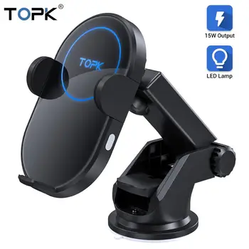 

TOPK Car Wireless Charger 15W Quick Charge for iPhone 11 Pro XR XS Huawei P30 Pro Induction Charger with Car Phone Holder
