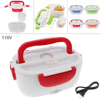 

110V 1.5L One-piece Type Portable Food Warmer Heating Keeping Electric Lunch Box with Spoon / US Charging Line