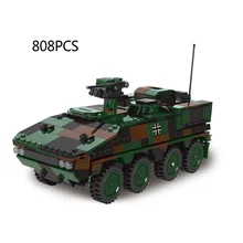 Guerra mundial militar 1:30 escala carro blindado moc batisbricks bloco ww2 exército forças tijolos gtk boxer bundeswehr veículo brinquedos