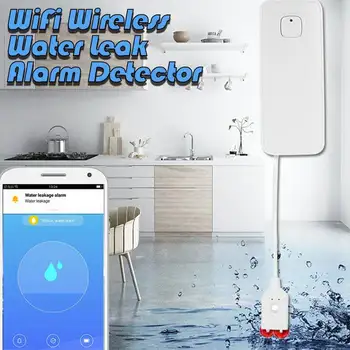

WiFi Wireless Smart Water Leak Alarm Wall Mounted Home Security Detector Water Flood Level Sensor Alarm APP Notification LED