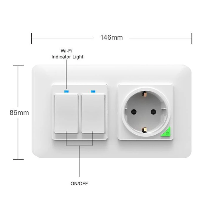 

WiFi EU Plug Smart Lamp Light Switch Socket DIY Remote APP Voice Control LED Home Improvement Accessories