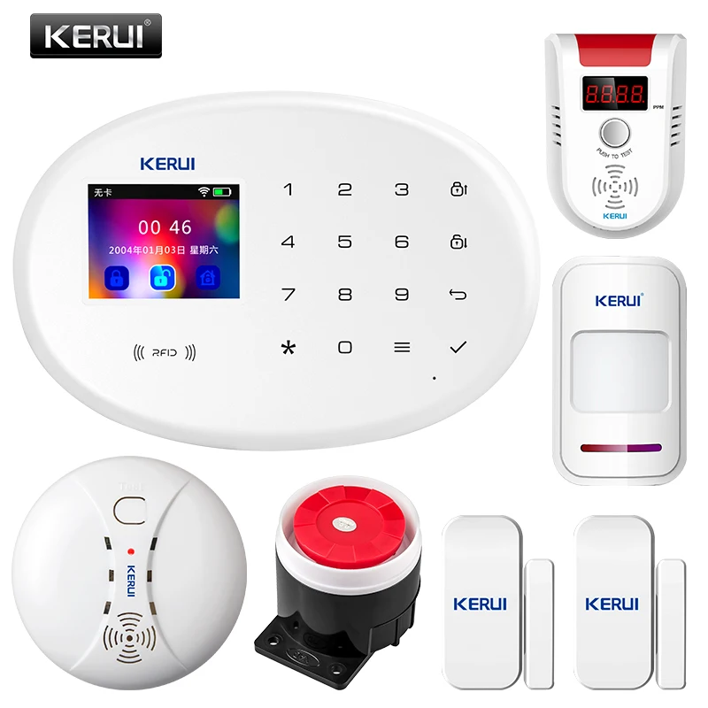 KERUI W20 беспроводной Smart keybord RFID SIM GSM охранный датчик домашняя система охранной сигнализации IOS Android приложение управление сенсорная клавиатура - Цвет: Kit3