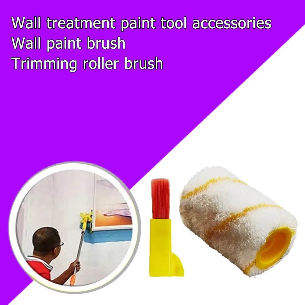 5pcs/set Multifunctional Clean-Cut Paint Edger Roller Brush Safe Tool For Wall Ceiling Yellow Hand-held Home Room Indoor Outdoor roller brushes