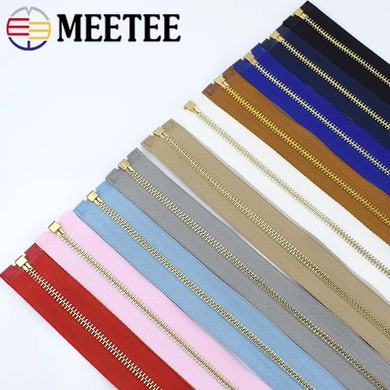 2/5 шт meetee 40-70 см 3# металлическая молния модная пятиконечная подвеска Золотой зуб открытый конец застежки-молнии для шитья сумки для одежды ZA057