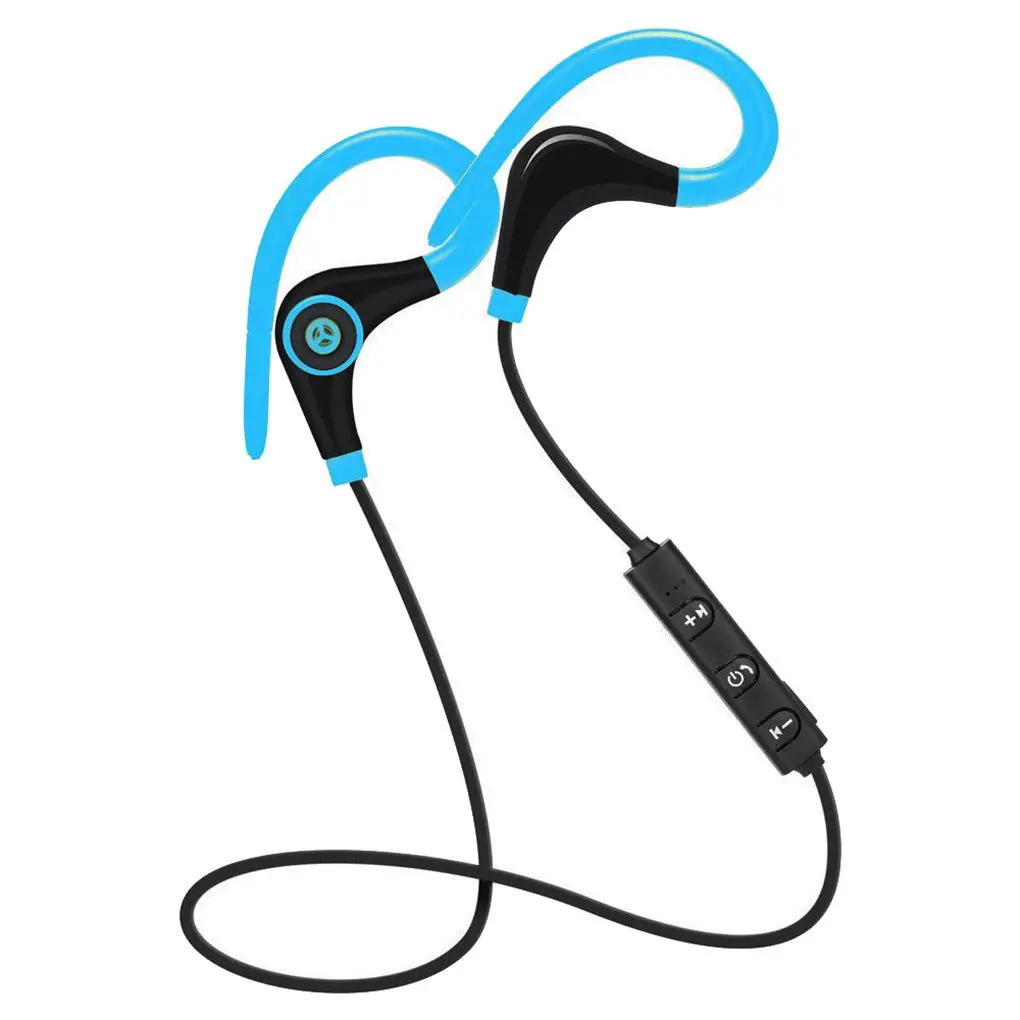 Bluetooth Беспроводные спортивные наушники стерео Бас Наушники для бега с микрофоном ушной крючок гарнитура для Xiaomi - Цвет: blue