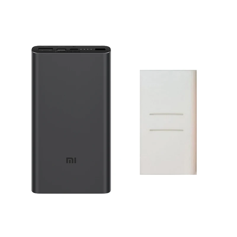 Xiaomi Mi 10000 mAh power Bank 3 Pro Двусторонняя Быстрая зарядка USB-C Двойной вход выход PLM12ZM 10000 mAh power bank для samsung iPhone - Цвет: Black add White