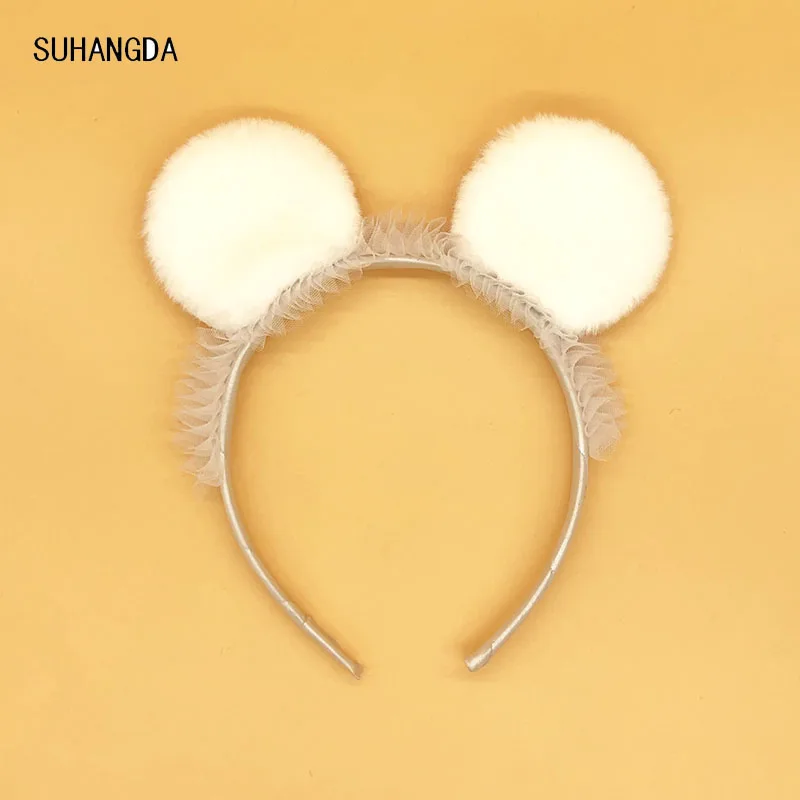 Headband 1 Девушки мультфильм плюшевая мышь с медвежьими ушками, лента для волос ободки с кошачьими ушками Детская повязка на голову в виде кролика с медвежьими ушками Женские аксессуары для волос для Для женщин - Цвет: Headband 1