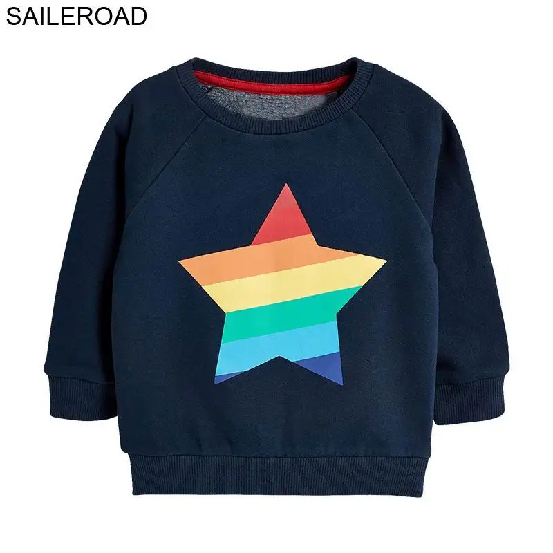 9020 same picture SAILEROAD Радуга Вышивка Девушки Толстовки Осень Дети Толстовки 4 Лет Маленькие Девочки Рубашки С Длинным Рукавом для Детской Одежды - Цвет: 9020 same picture
