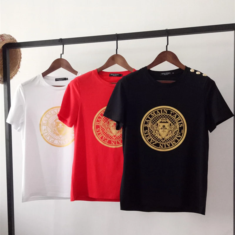

Summer Women T-shirt Brand Coin Pattern Print Ladies T shirts O-Neck Short Sleeve Cotton Tshirts Female Casual Loose Solid Tees