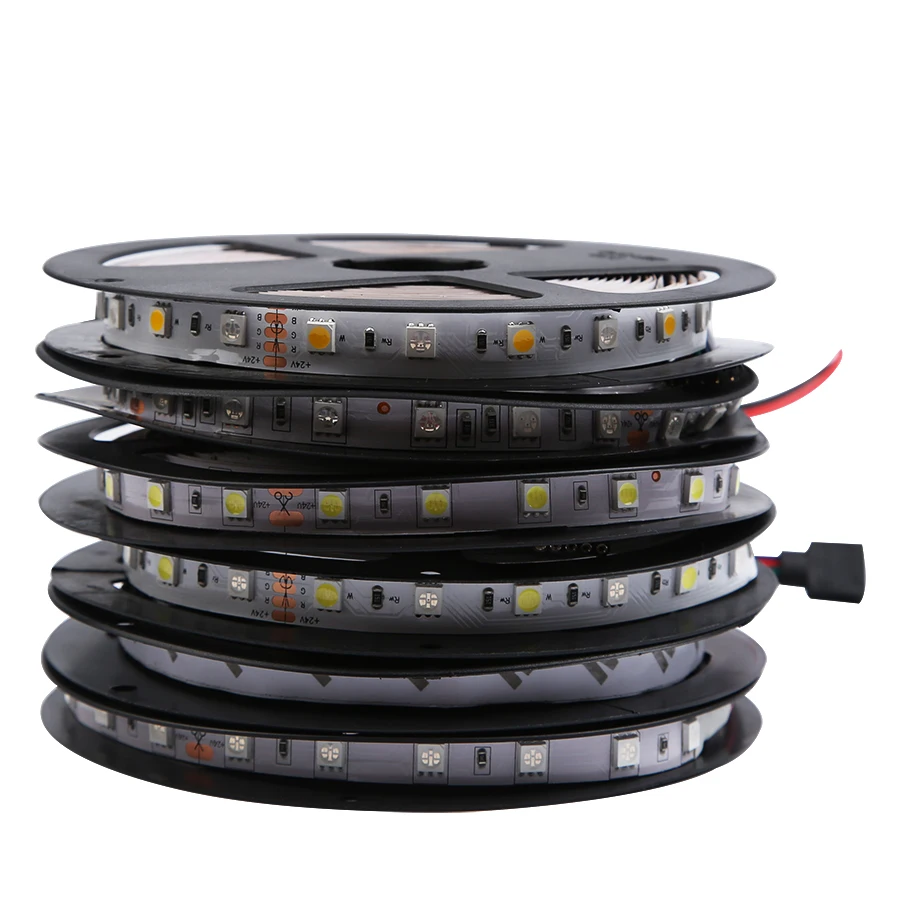 Светодиодная лента RGBWW RGBW водонепроницаемая гибкая светодиодная 5050 RGB 24 В 5 м 60