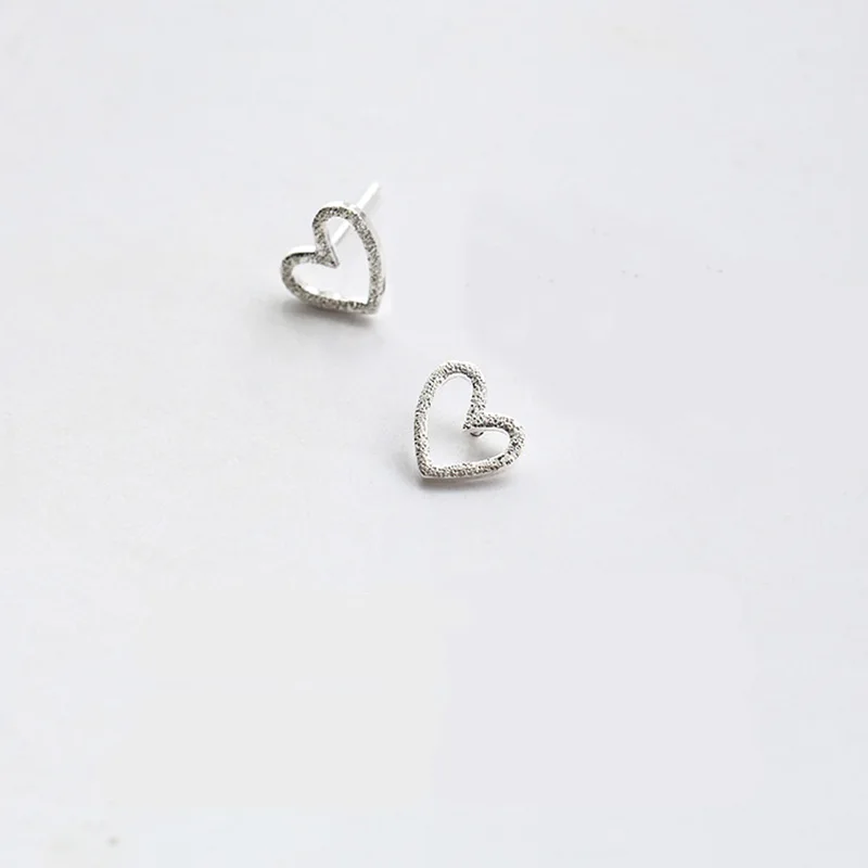 Женские серьги-гвоздики в форме сердца s925 Серебряные серьги для женщин подарок Любовь бант серебряные ювелирные изделия Pendientes Mujer - Окраска металла: heart