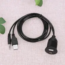 1 Set 2.0 3.5 Millimetri M/F Aux Piombo Cavo di Prolunga Cavo di Prolunga Auto Cruscotto Motore Usb 1M car Styling Nero Cruscotto Cavo Motore(China)