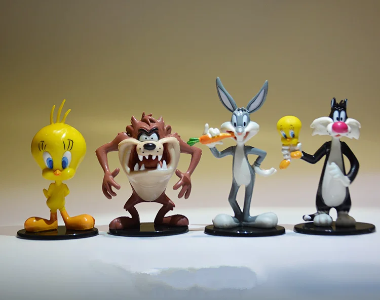 16 шт./лот 7-8 см аниме Looney tung милый кролик и с изображением кота Сильвестра игрушечные фигурки из мультфильма набор коллекционных игрушек