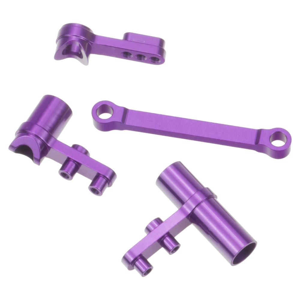 

1set Aluminium Steering Servo Saver Complete Set 02025 02075 Ackerman Plate Upgrade Parts For 1/10 RC Car CNC Redcat Exceed