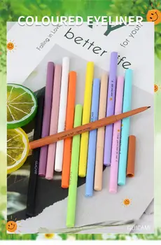 

1PC Gel Eyeliner Pencil Neon Yellow Green Liquid Eyes Liner Quick Dry Waterproof Eyes Makeup White Blue Eyes Cosmetics Pen TSLM2