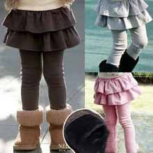 Nouveau Legging d'hiver pour Fille, jupe Tutu à la mode pour Fille, Pantalon chaud et épais pour bébé, Pantalon polaire pour enfants